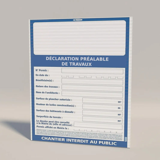 Panneau affichage travaux personnalisé – impression réglementaire obligatoire pour chantier