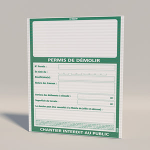 Panneau permis de démolir personnalisé – impression conforme aux obligations légales d’affichage chantier