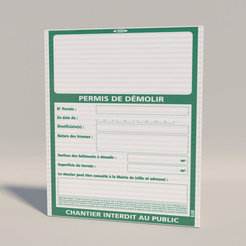 Panneau Permis de démolir