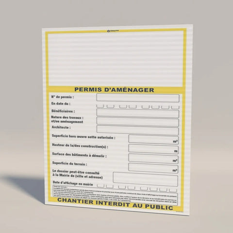Panneau Permis d'aménager