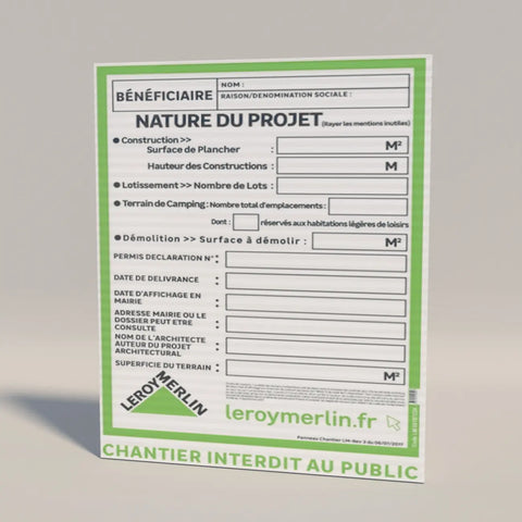 Panneau affichage travaux