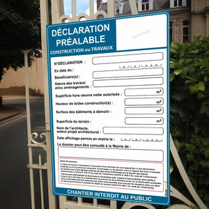 Panneau déclaration préalable de travaux en Akilux