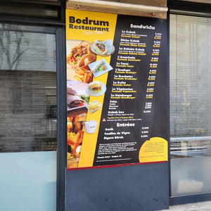 Plaque panneau dibond pour menu de restaurant