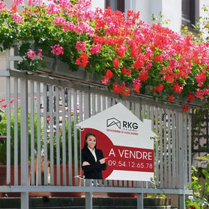 Panneau Immobilier avec découpe sur-mesure, impression sur akilux (ou polypro alvéolaire)